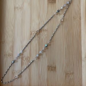 Nordstrom Smokey Topaz and Gray Stone Silver Necklace